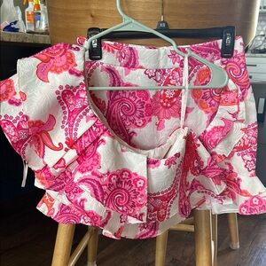 Pink and Orange Floral Skirt set small